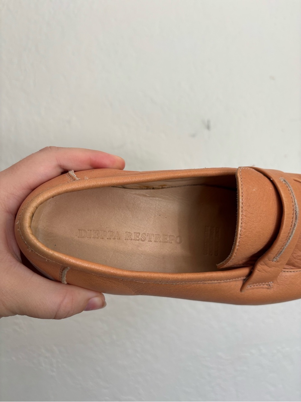 Women's Leather Loafers in Tan — Classic Slip-On Flats - Picture 2 of 10